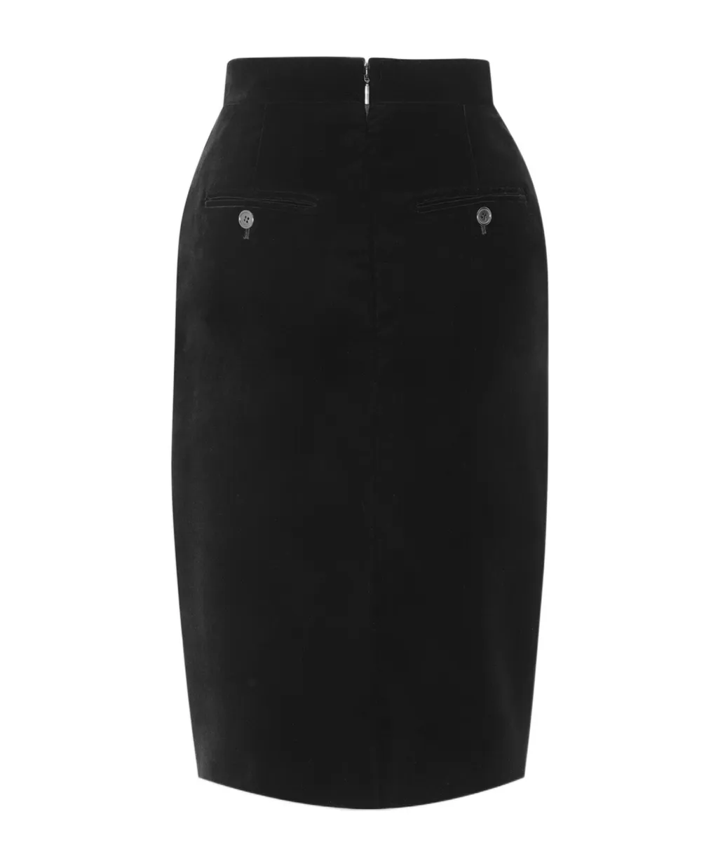 Velvet Mini Pencil Skirt