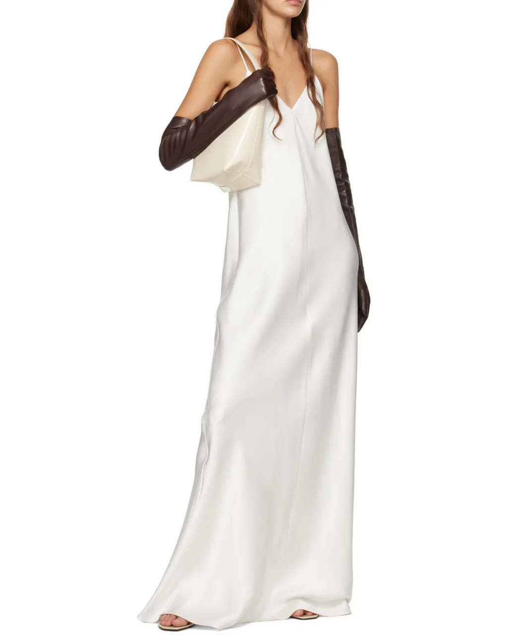 Guinevere Silk Satin Extra-Long Dress