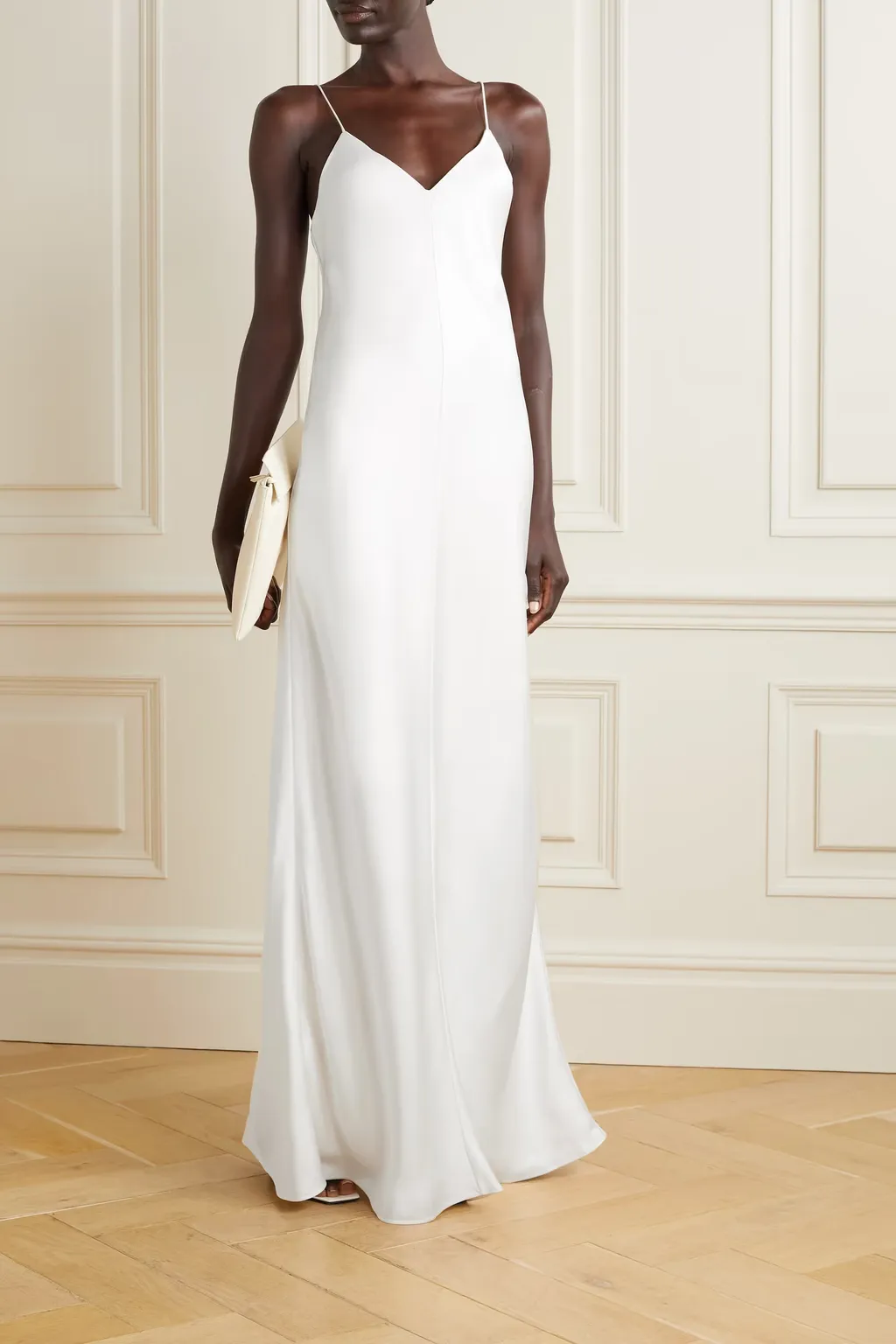 Guinevere Silk Satin Extra-Long Dress