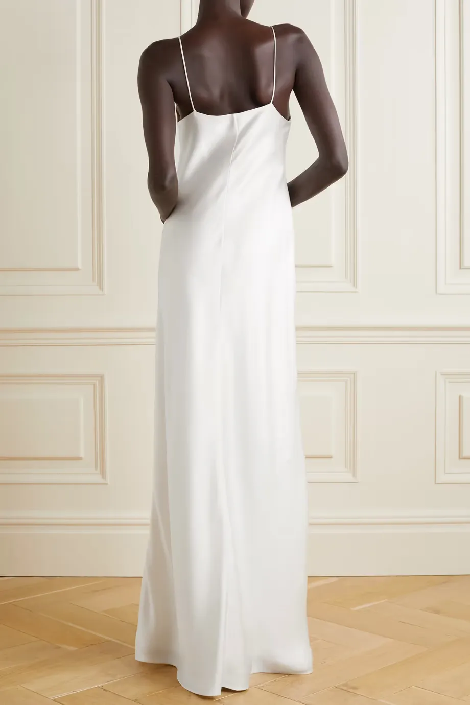 Guinevere Silk Satin Extra-Long Dress