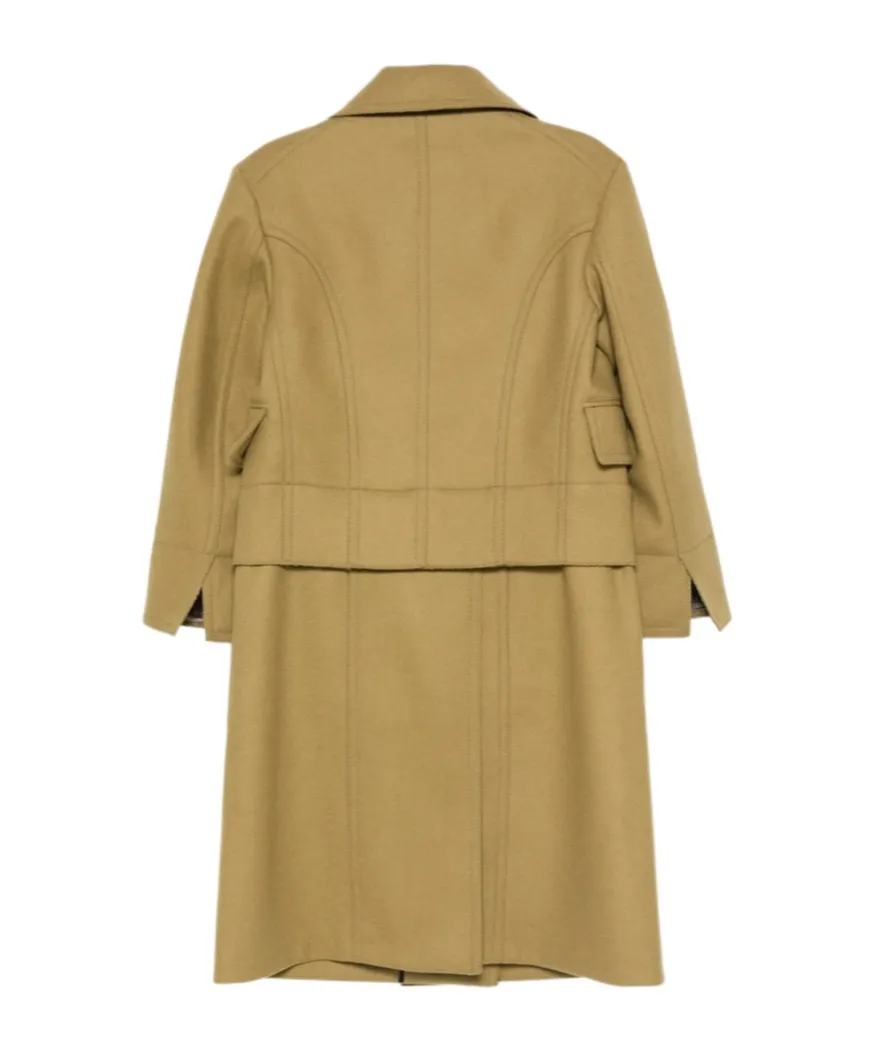 Buttoned Panelled Coat
