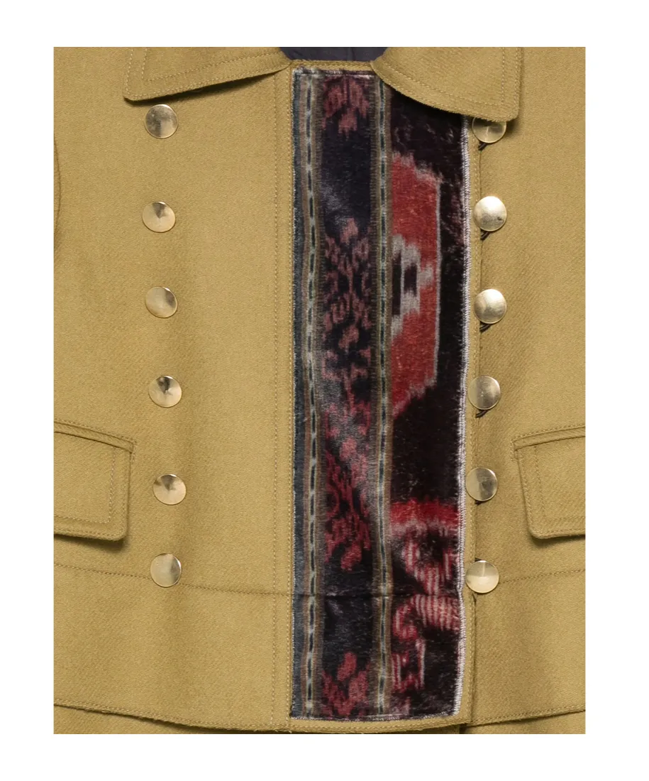 Buttoned Panelled Coat