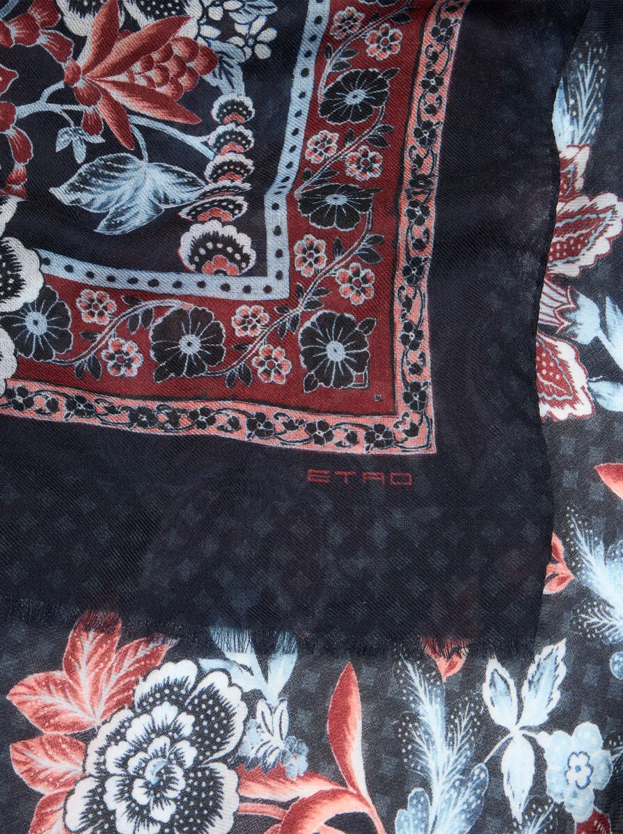 Wool And Cashmere Jacquard Scarf