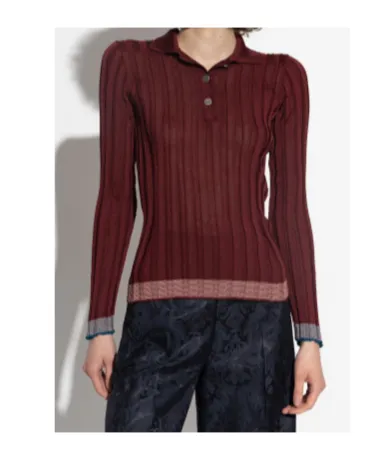 Ribbed Polo Shirt With Pegaso Buttons
