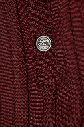 Ribbed Polo Shirt With Pegaso Buttons