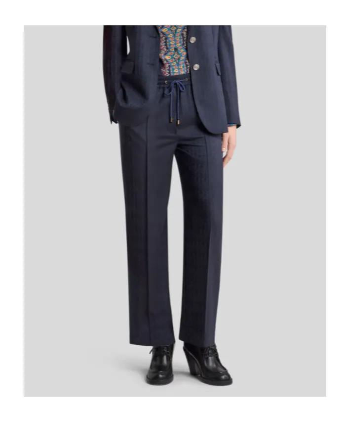 Wool Jacquard Jogging Trousers