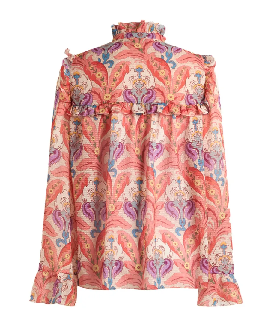 Floral Printed Ruffled Shirt