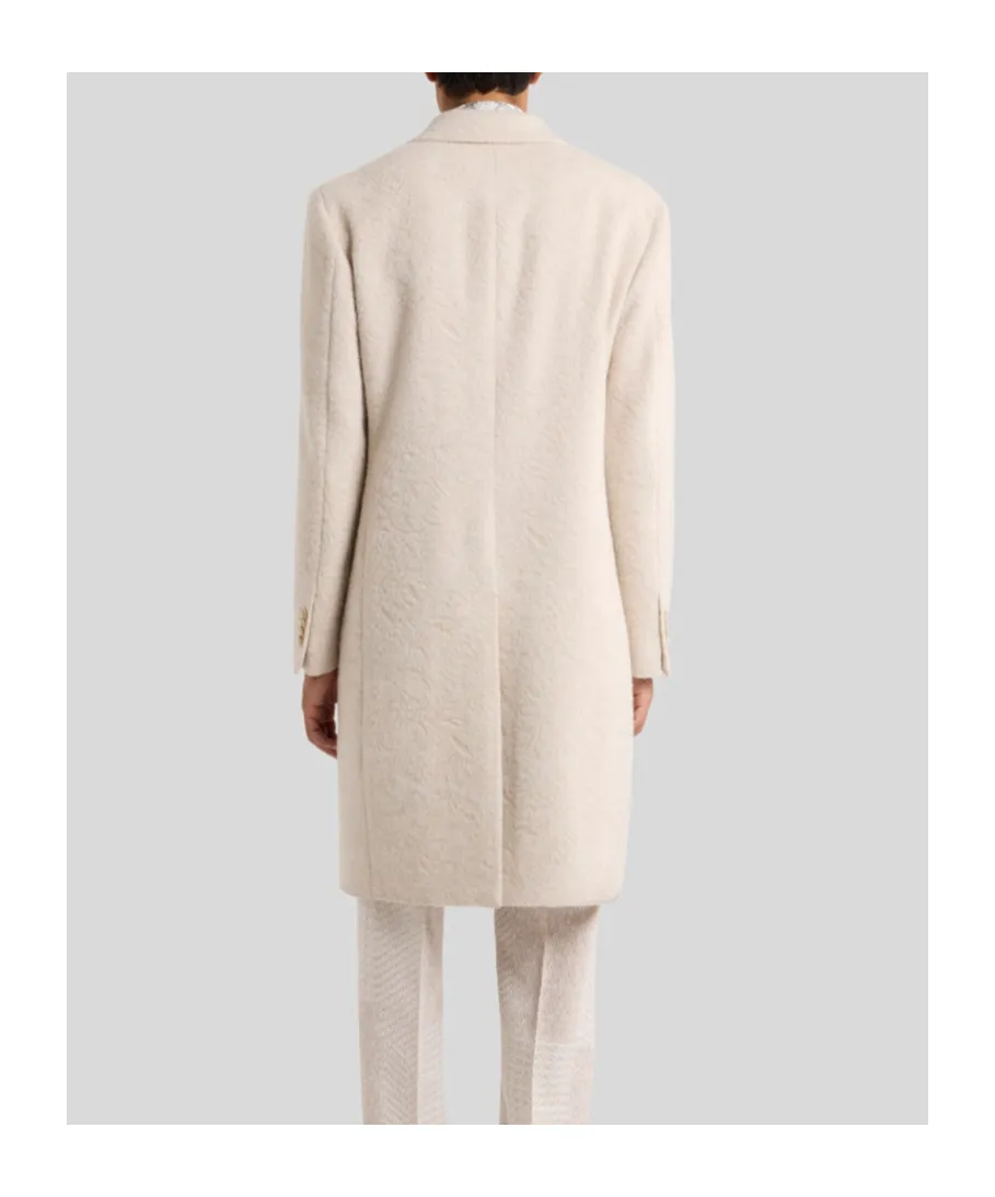 Wool-Blend Jacquard Coat