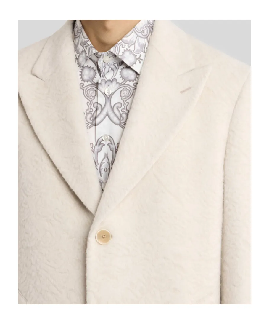 Wool-Blend Jacquard Coat