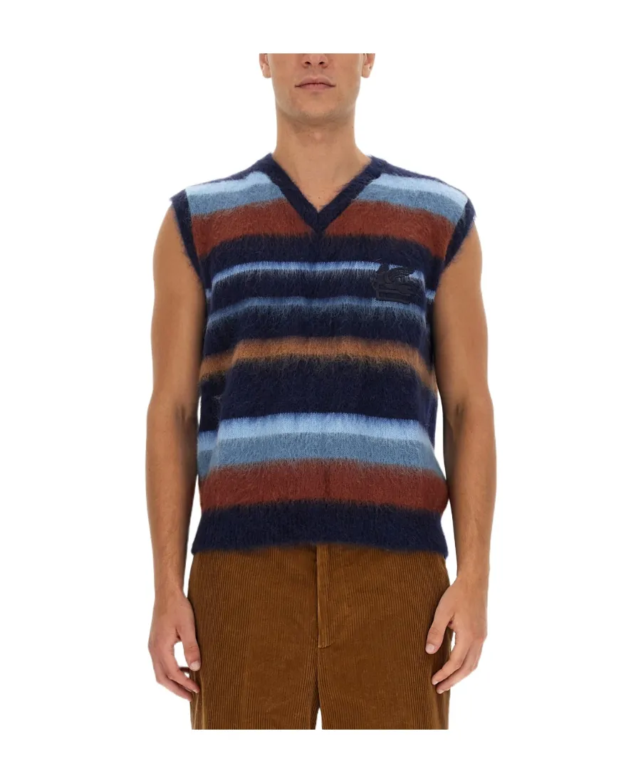 Striped V-Neck Vest
