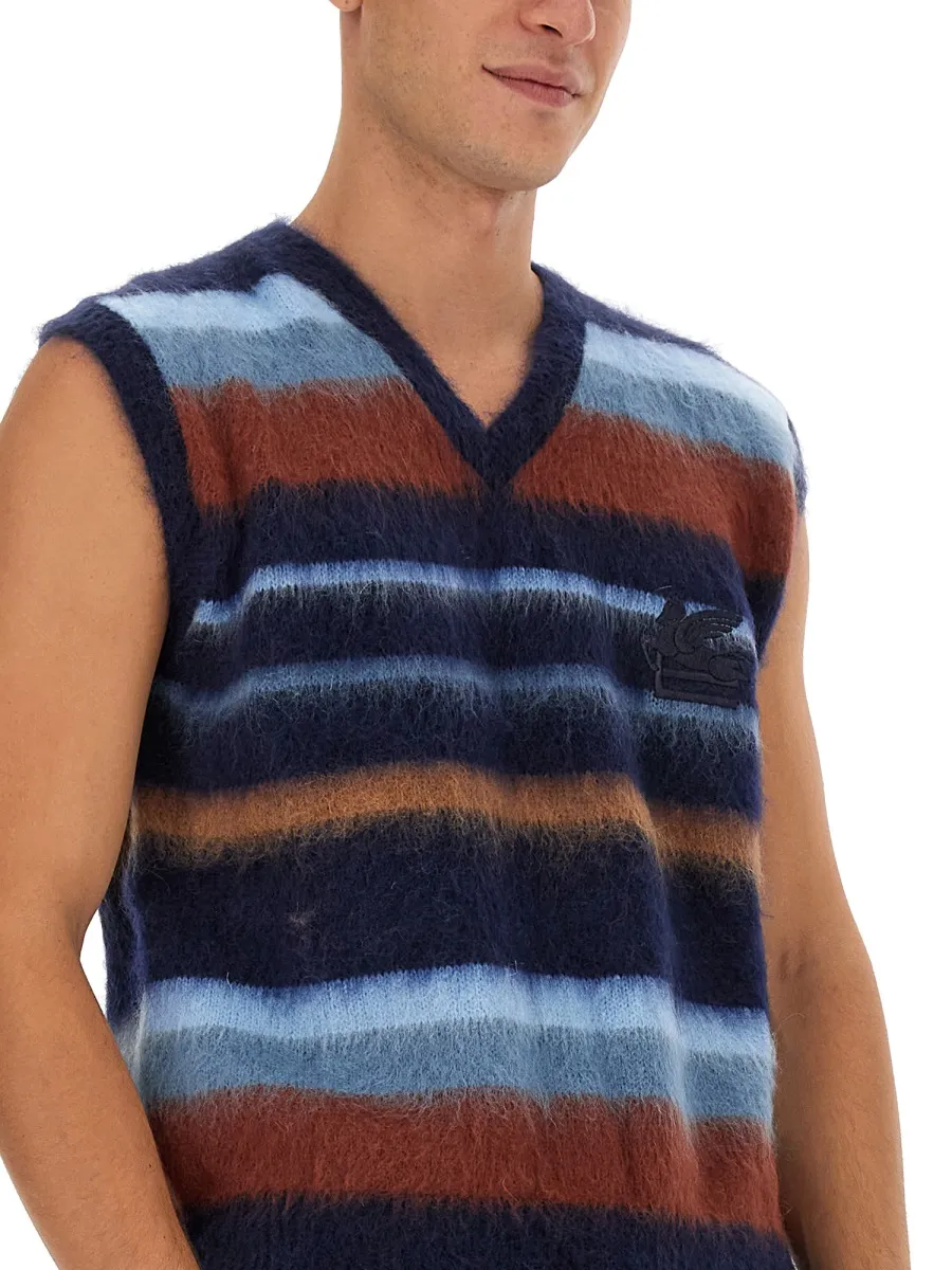 Striped V-Neck Vest