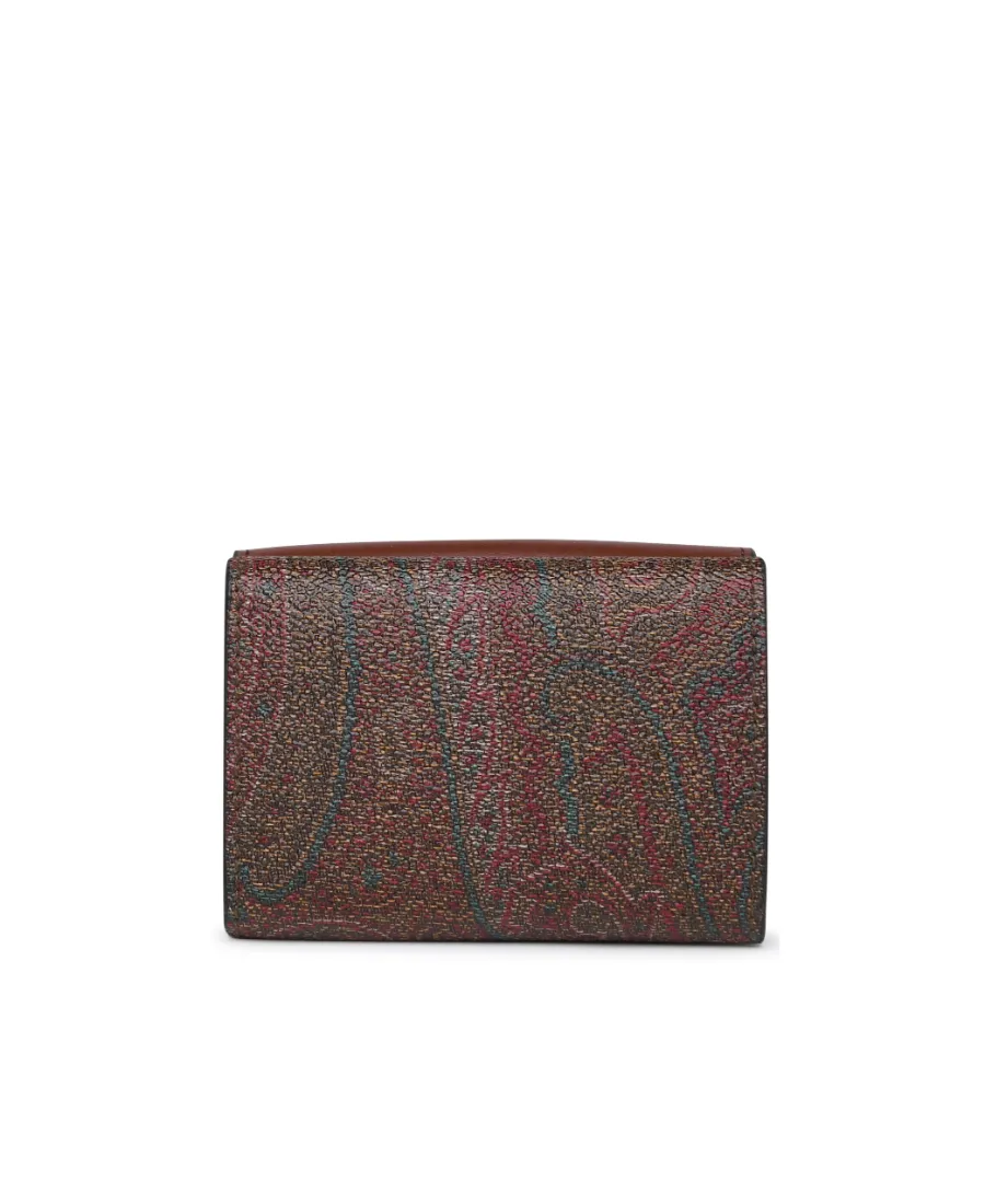 Paisley-Jacquard Foldover Top Wallet