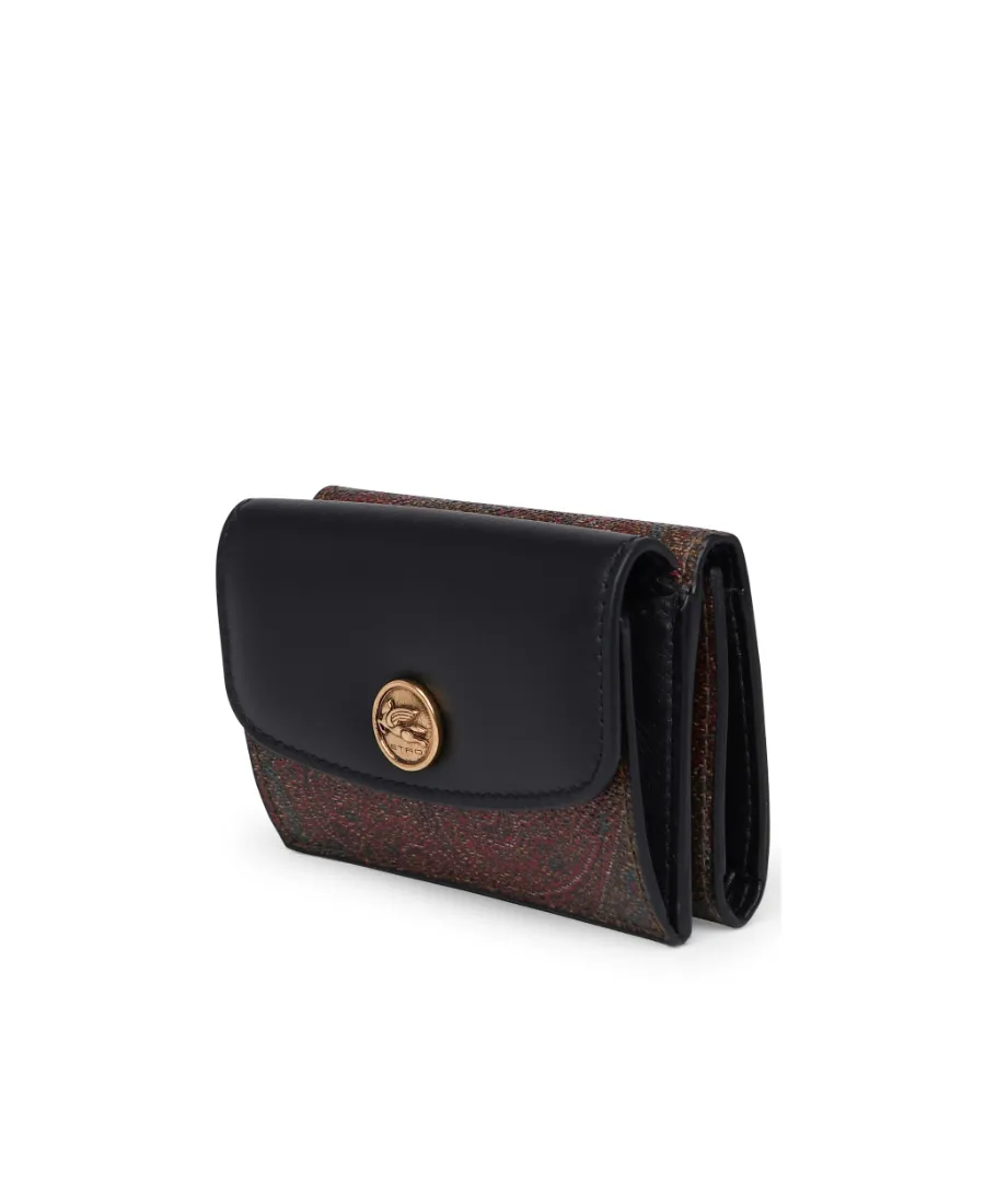 Paisley-Jacquard Foldover Top Wallet