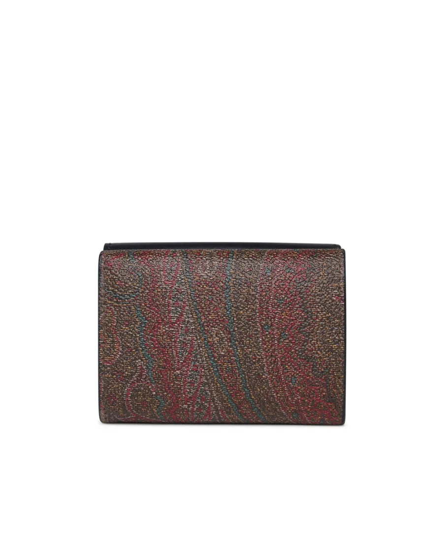 Paisley-Jacquard Foldover Top Wallet