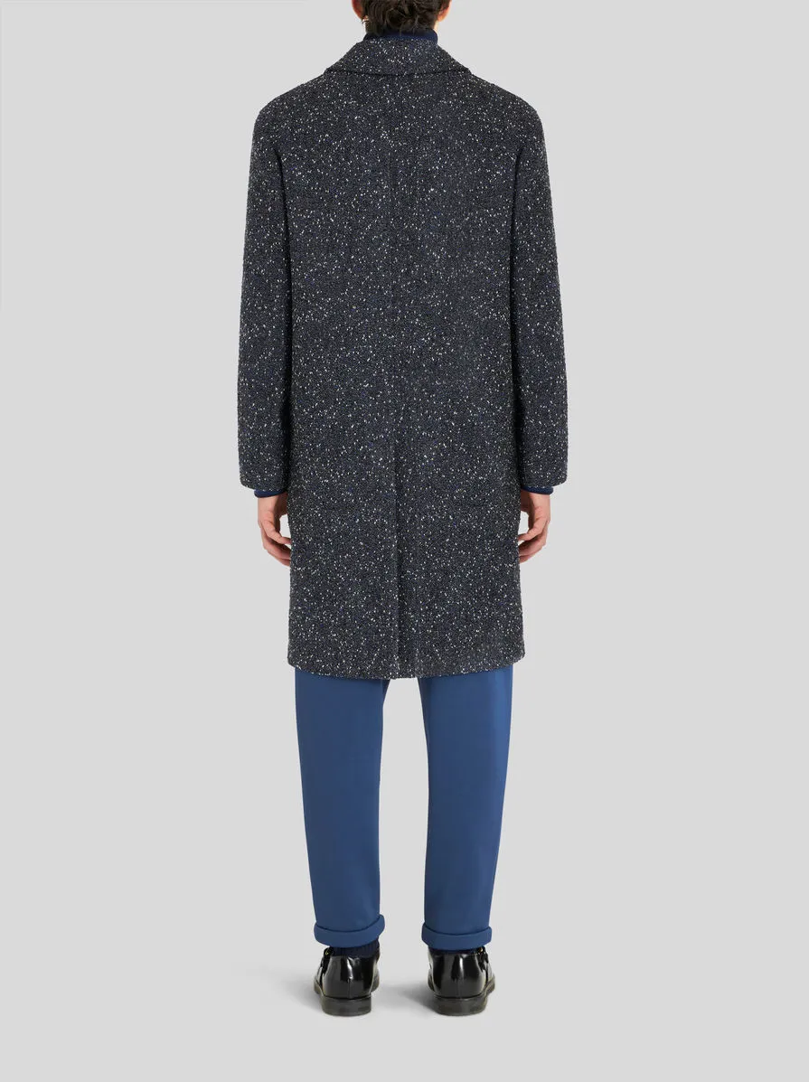 Wool Coat With Knopped Fabric
