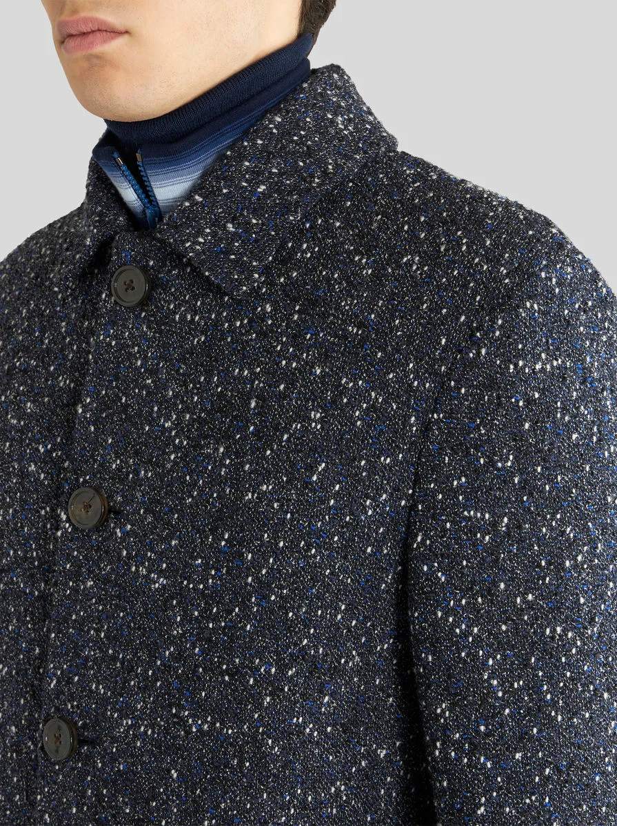 Wool Coat With Knopped Fabric