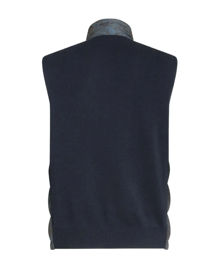 Sleeveless Paisley Printed Down Jacket