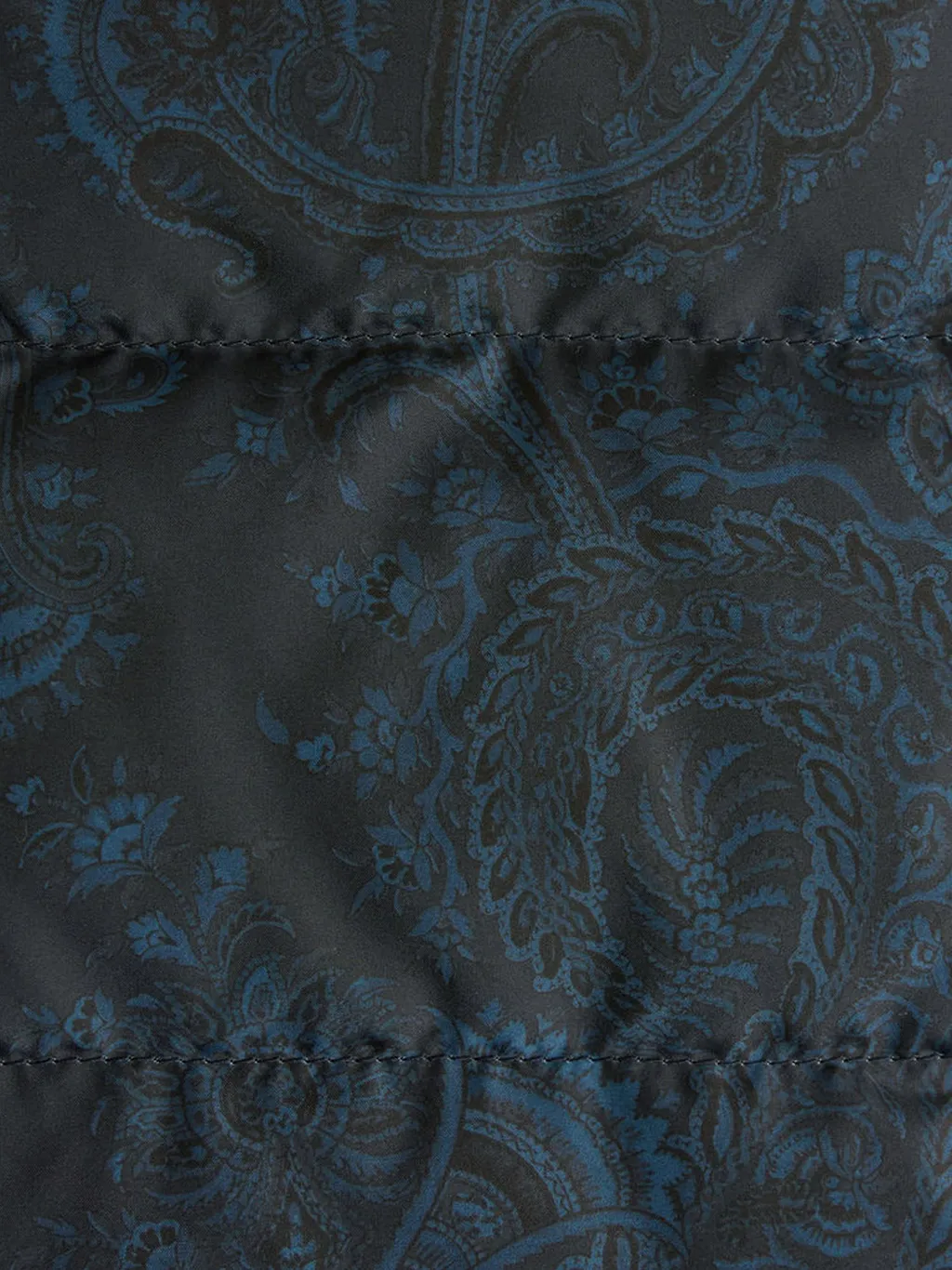 Sleeveless Paisley Printed Down Jacket