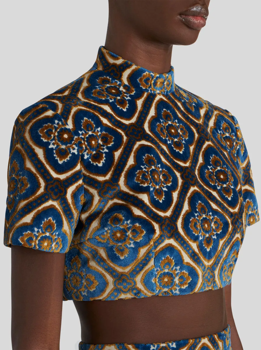 Paisley Print Cropped Top
