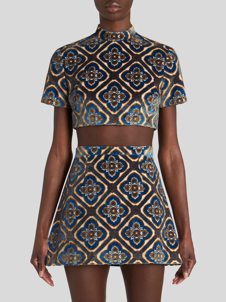 Paisley Print Cropped Top
