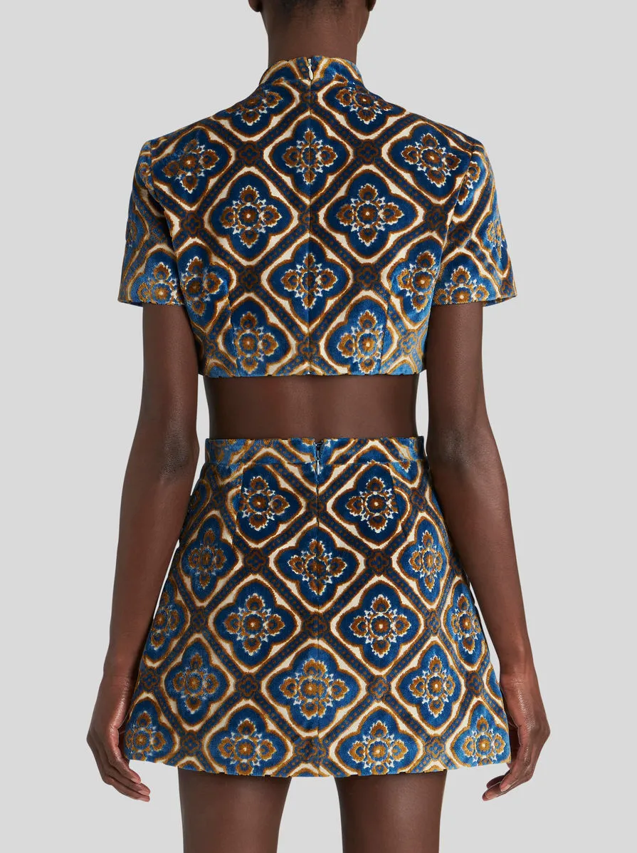 Paisley Print Cropped Top