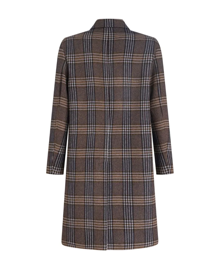 Buttoned Plaid Coat