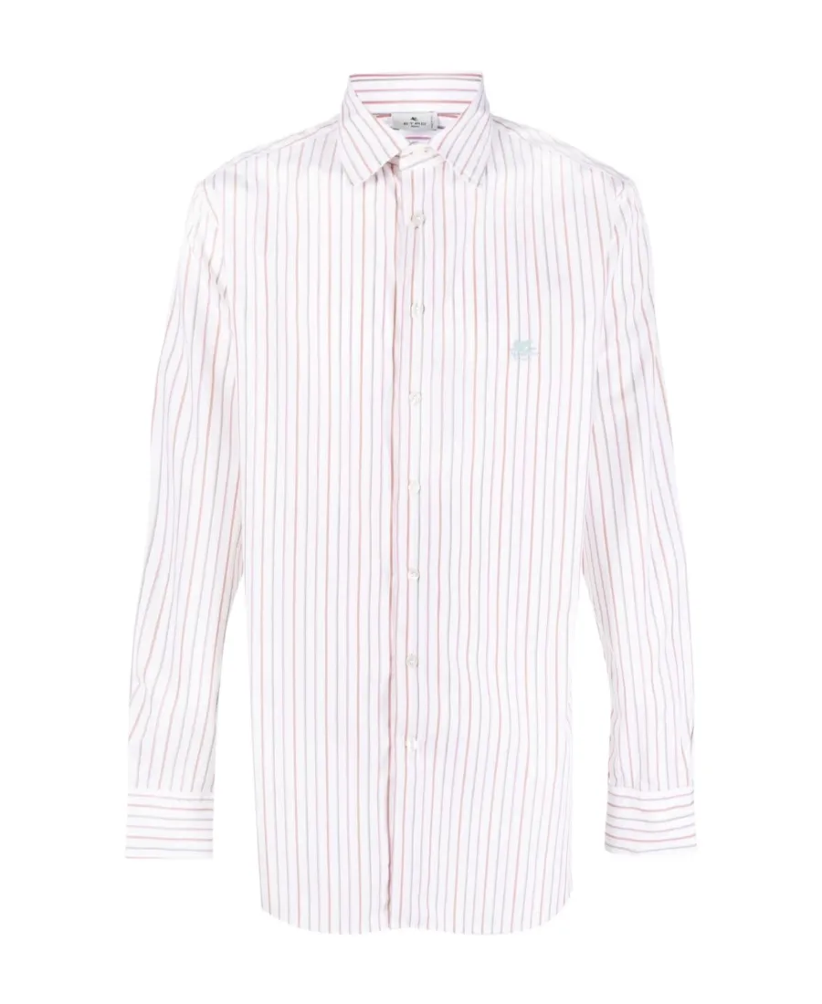 Logo-Embroidered Striped Shirt