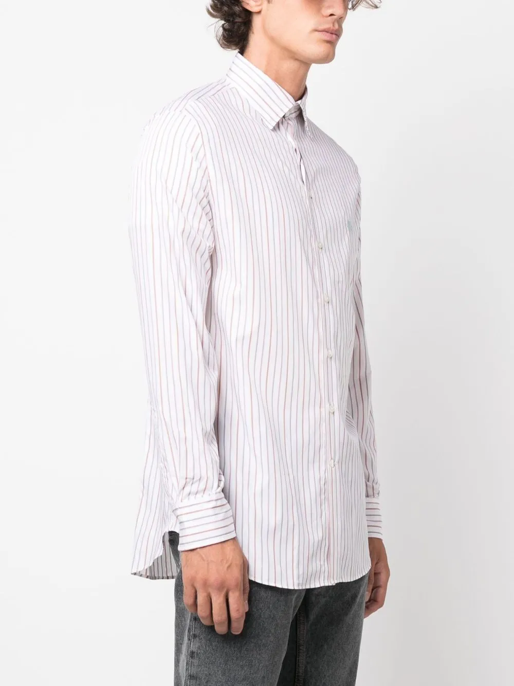 Logo-Embroidered Striped Shirt