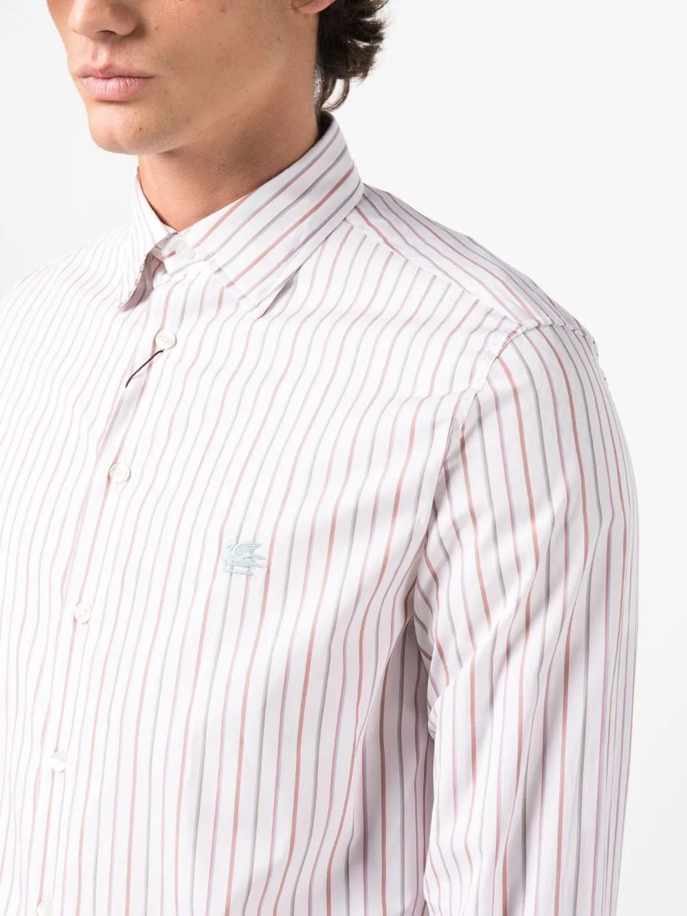 Logo-Embroidered Striped Shirt