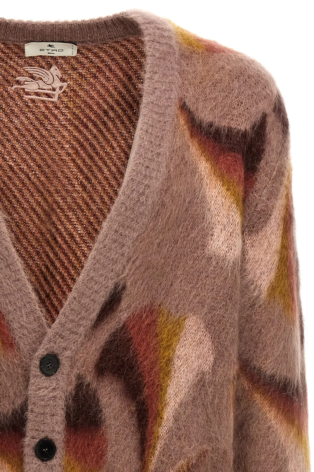 Button-Up Jacquard Knitted Cardigan