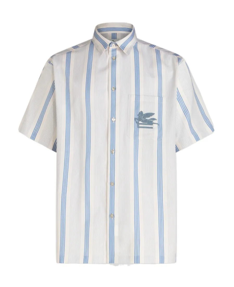 Striped Logo Embroidered Shirt
