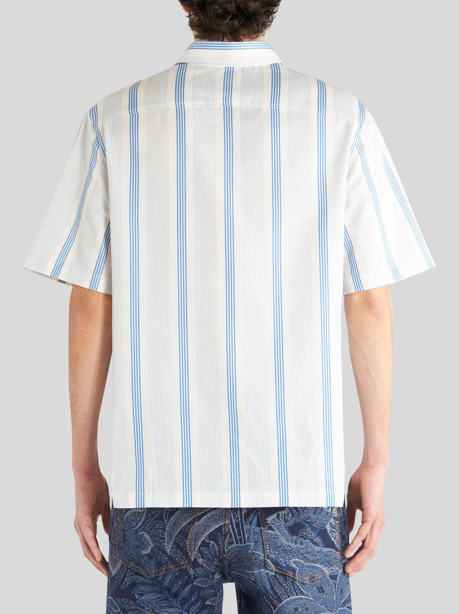 Striped Logo Embroidered Shirt