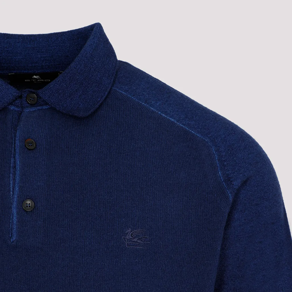 Logo-Embroidered Long-Sleeve Polo Shirt