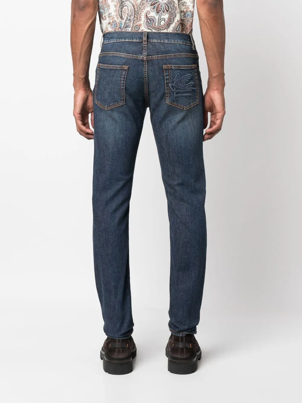 Jeans With Pegaso Embroidery On Rear