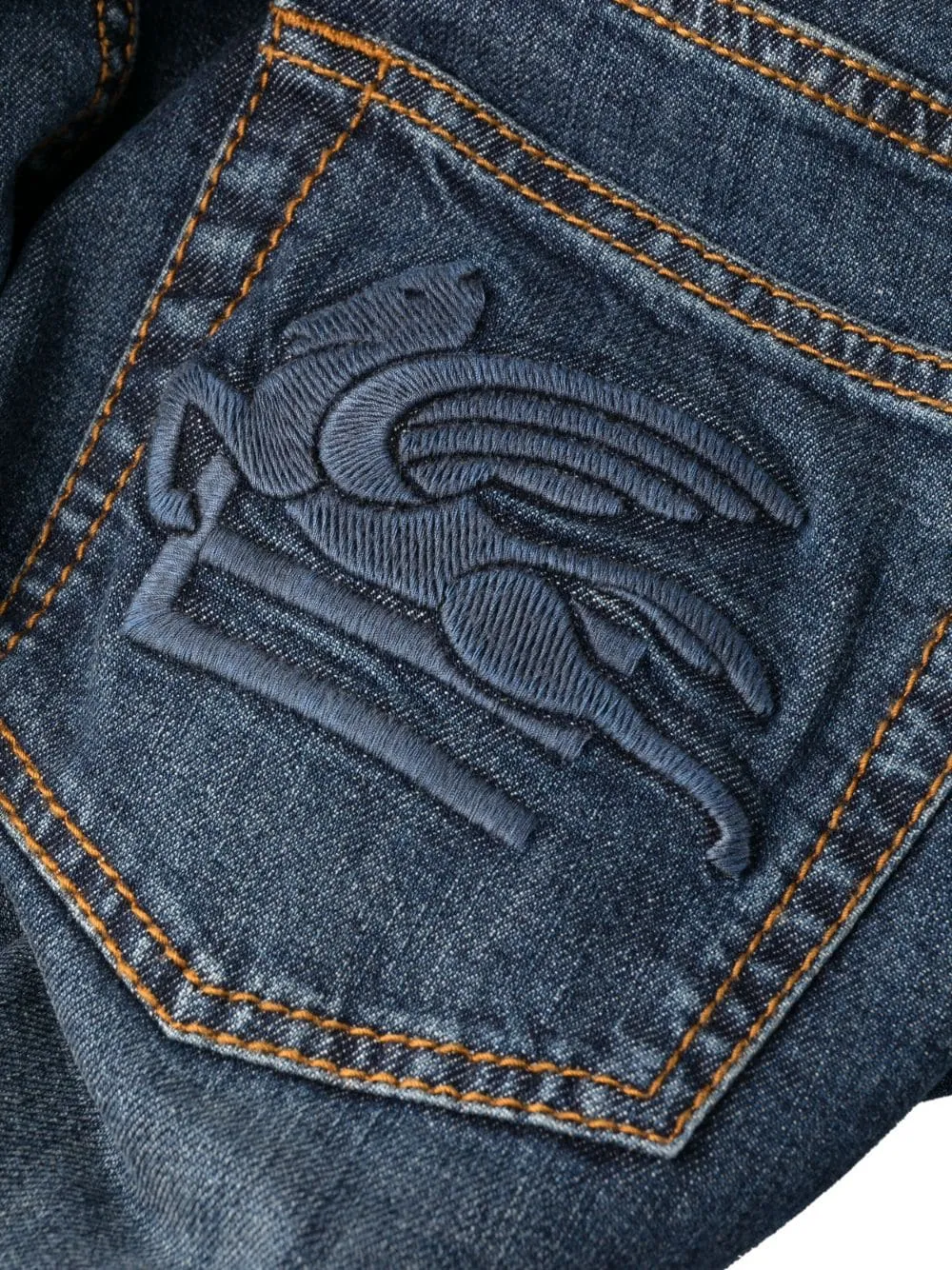 Jeans With Pegaso Embroidery On Rear