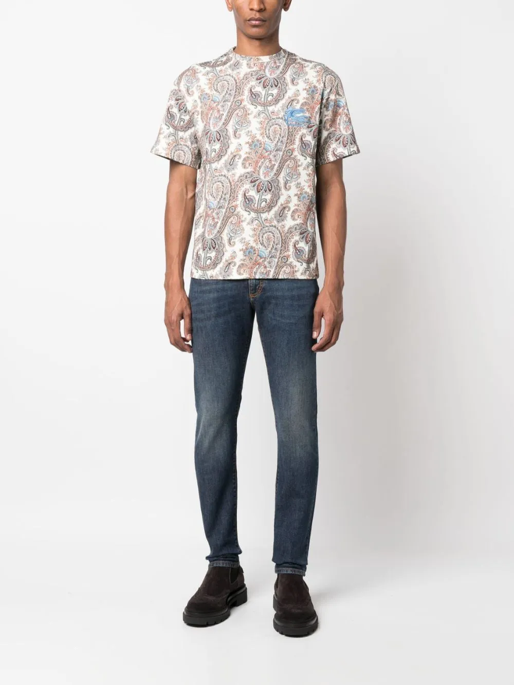 Jeans With Pegaso Embroidery On Rear