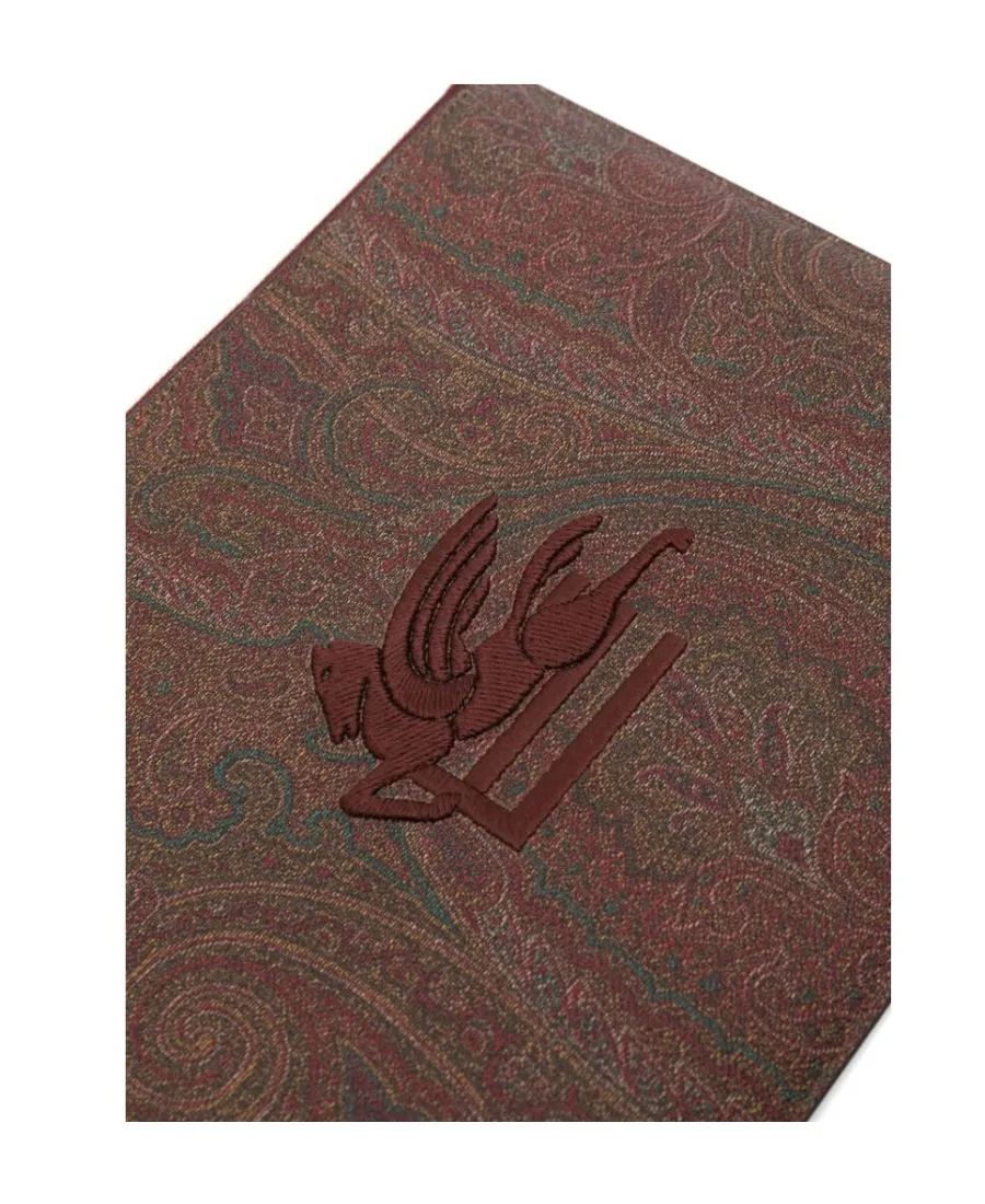 Paisley-Print Canvas Clutch Bag