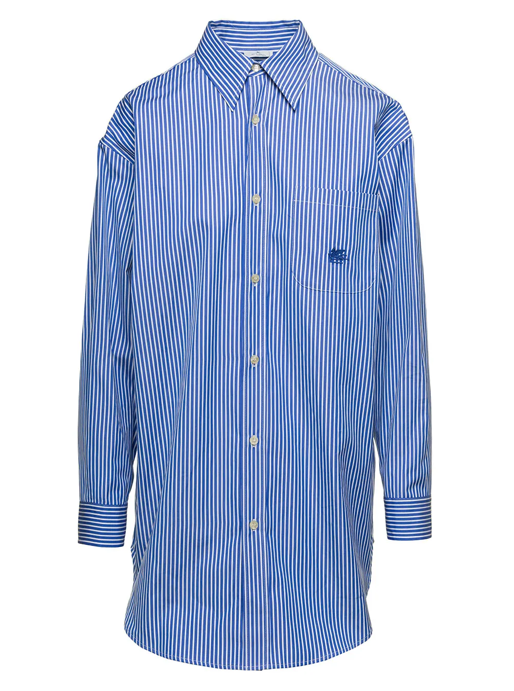 Logo-Embroidered Striped Buttoned Shirt
