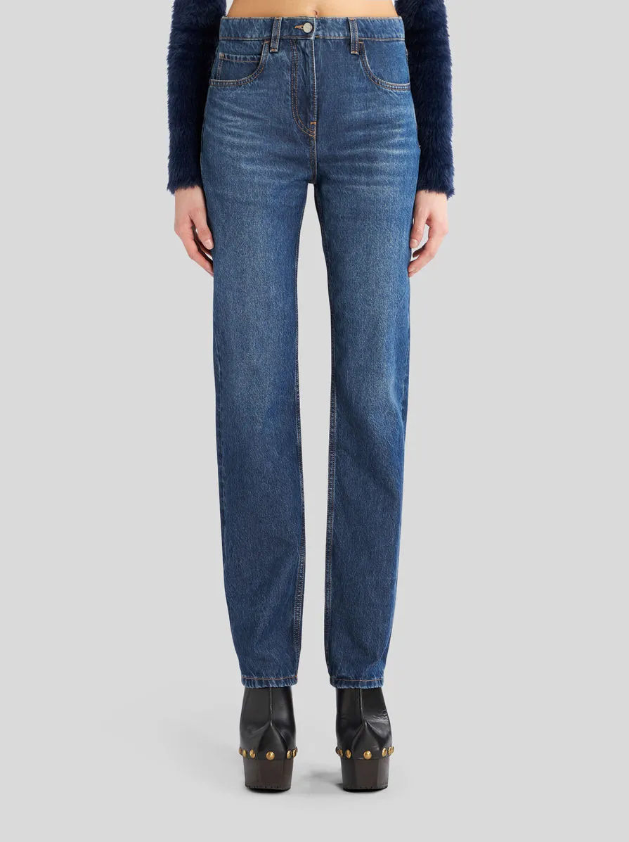 Floral Embroidered Bootcut Jeans