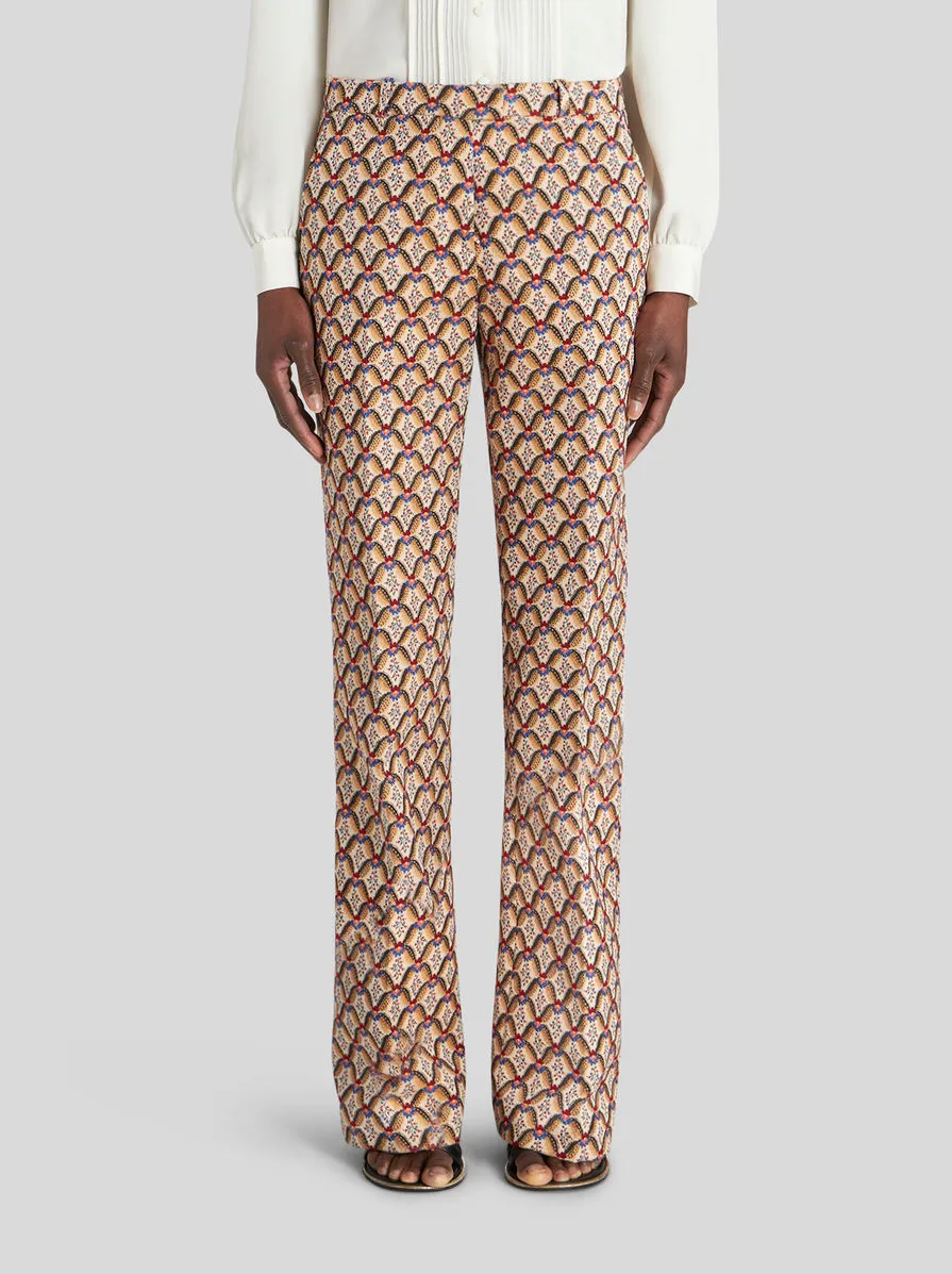 Allover Floral Printed Straight-Leg Trousers