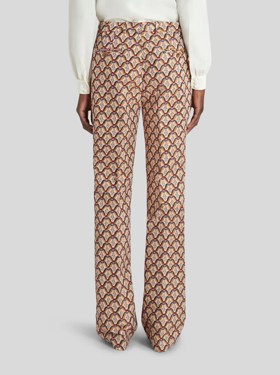 Allover Floral Printed Straight-Leg Trousers