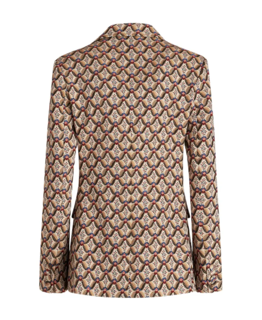 Pattern Jacquard Double-Breasted Jacket