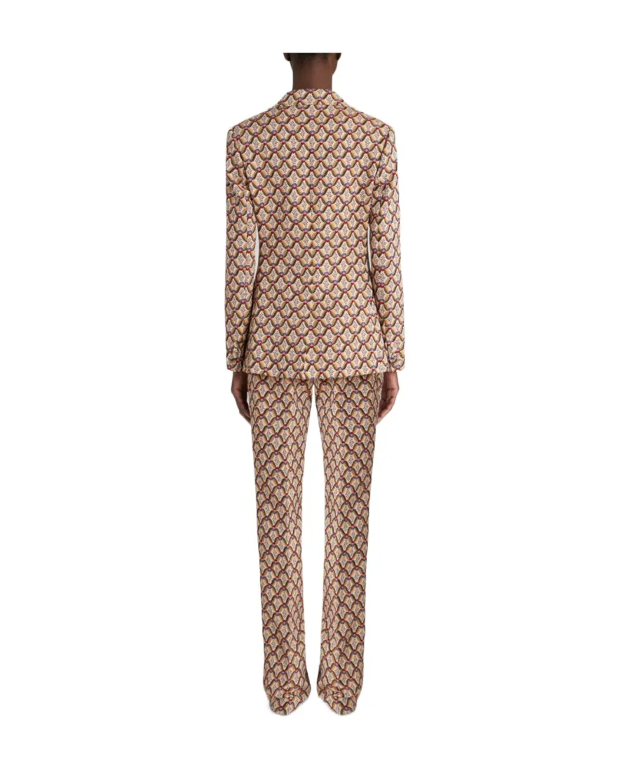 Pattern Jacquard Double-Breasted Jacket