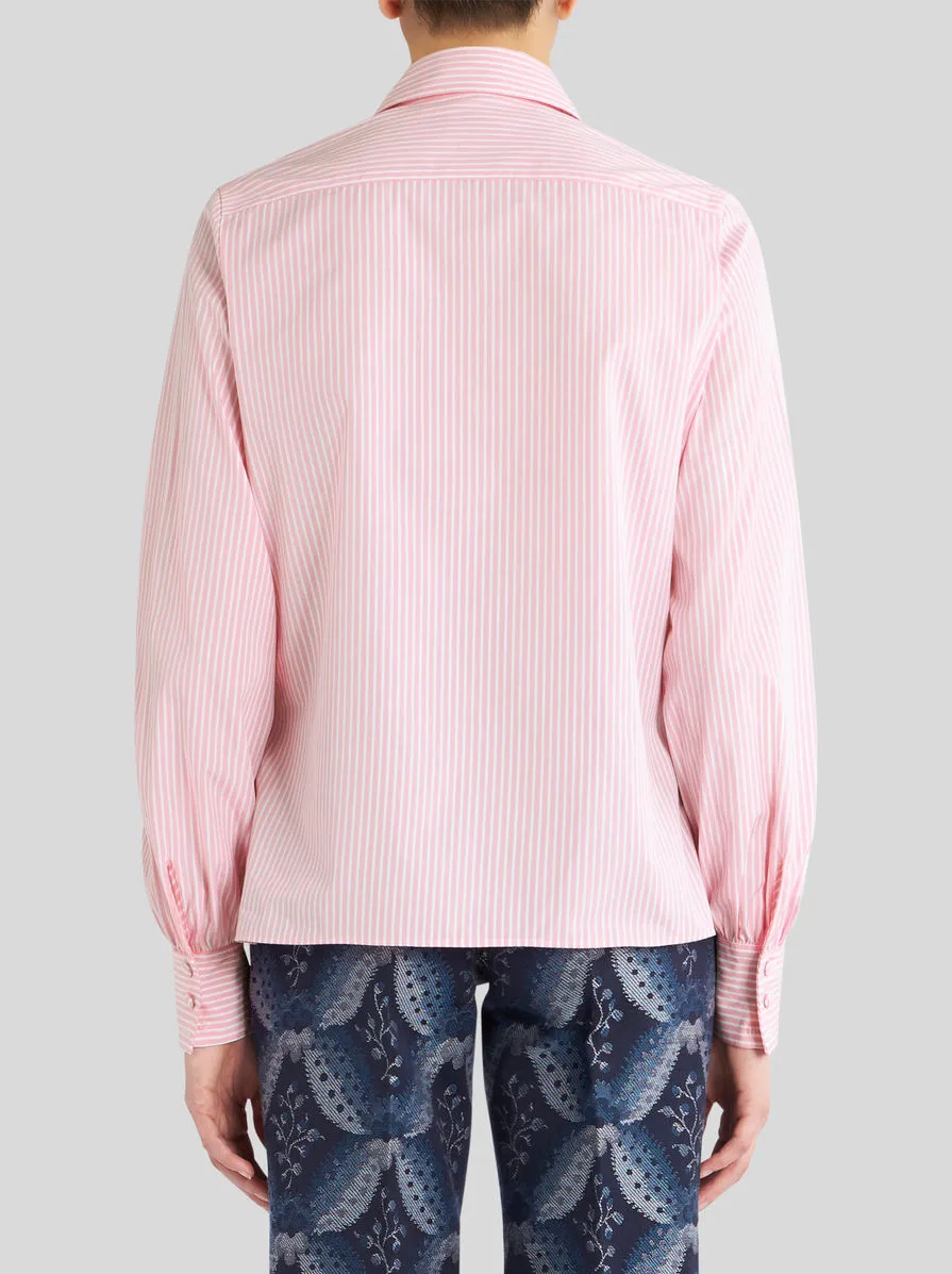 Logo-Embroidered Striped Buttoned Shirt