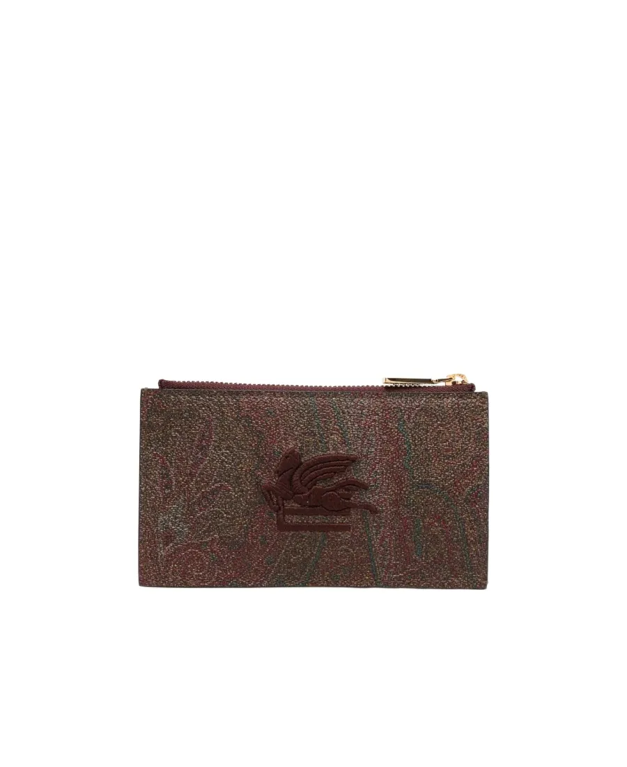 Logo Embroidered Zipped Wallet