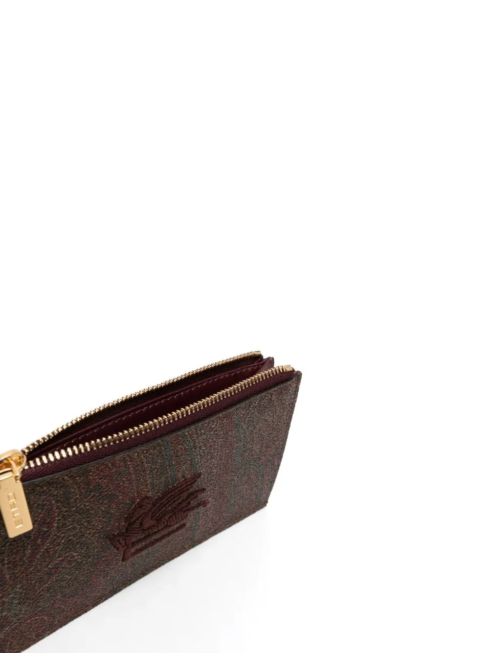 Logo Embroidered Zipped Wallet
