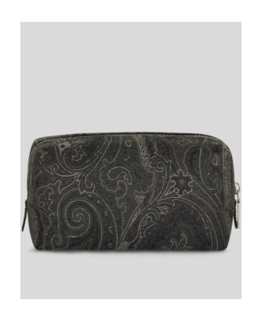 Paisley Motif Zipped Medium Beauty Case