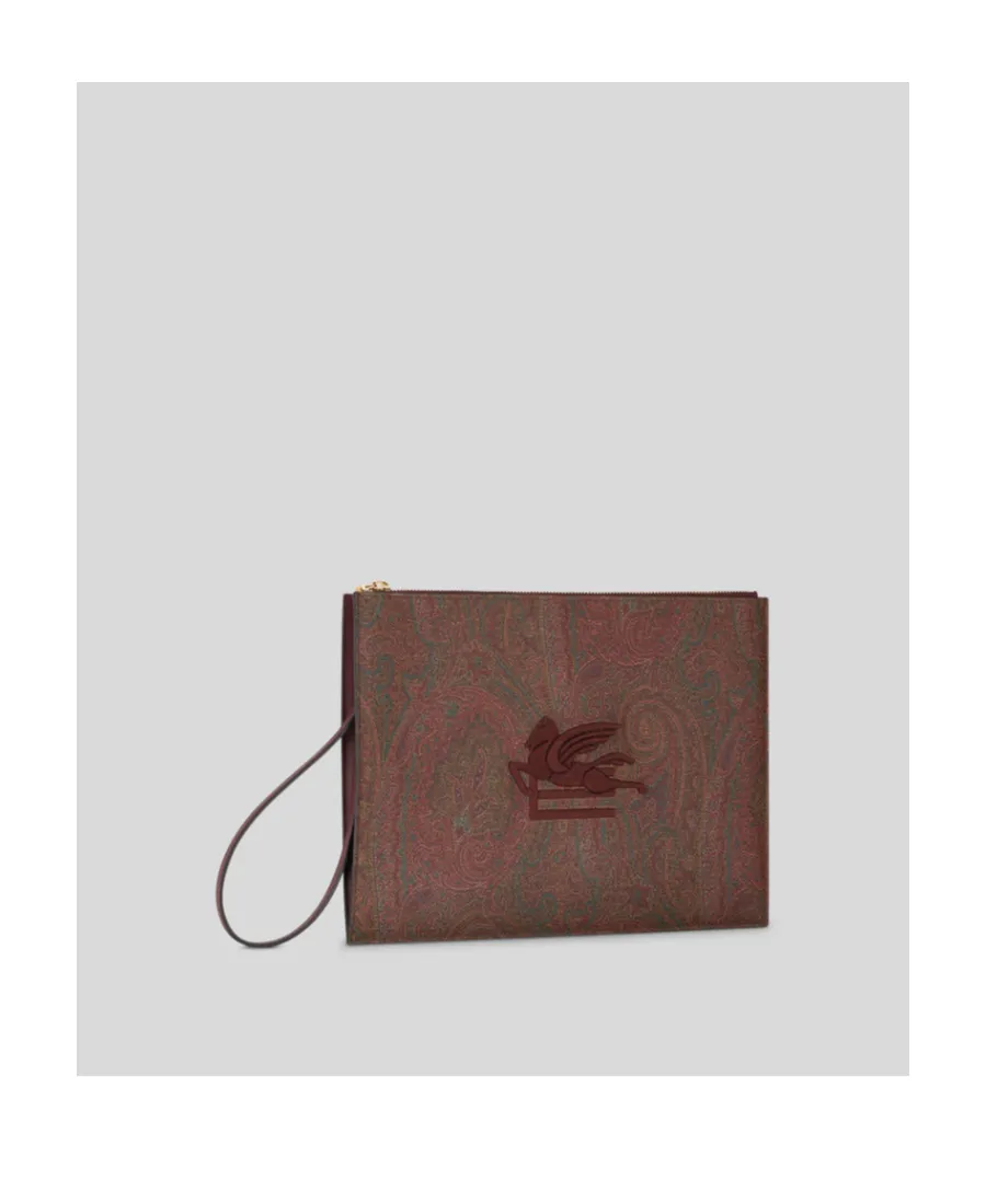 Logo-Embroidered Paisley-Printed Zipped Pouch