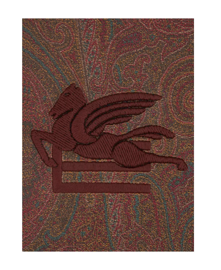 Logo-Embroidered Paisley-Printed Zipped Pouch