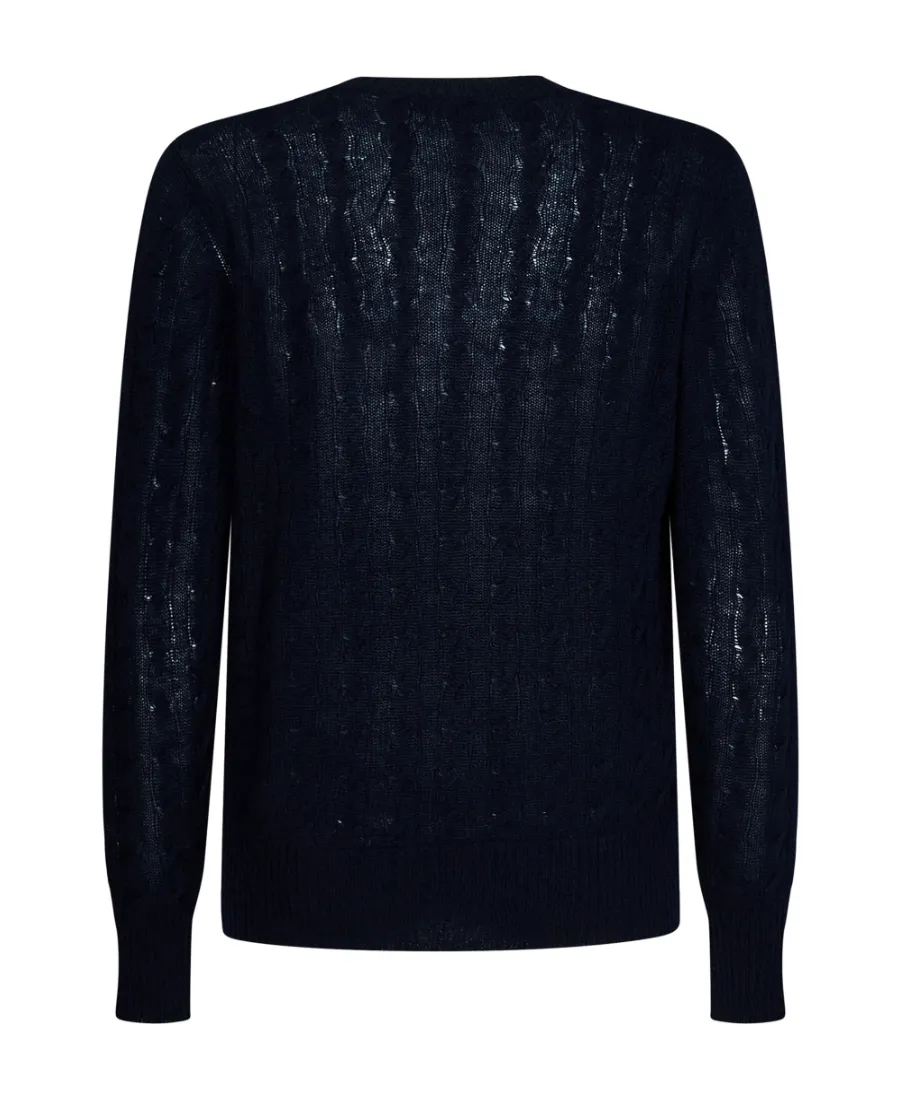 Logo-Embroidered V-Neck Knitted Jumper